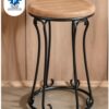 wooden top metal chair