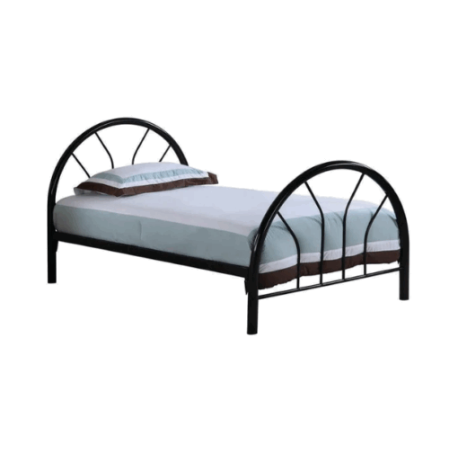 BASIC SINGLE ROUND TOP METAL BED- 90 CM WIDE