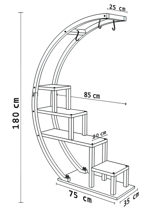 SEMI-CIRCLE METAL SHELVES - Image 2