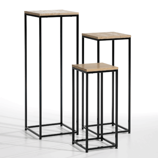 METAL BLACK CORNER TABLE SET